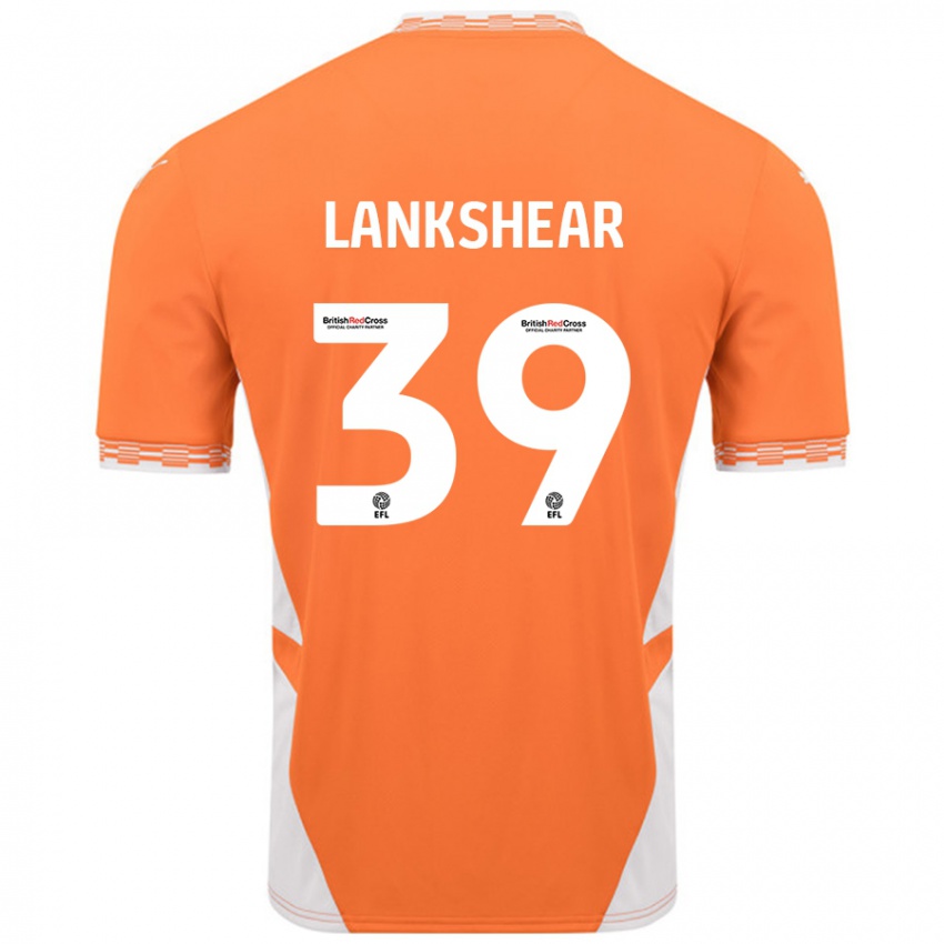 Gyermek Alex Lankshear #39 Narancssárga Fehér Hazai Jersey 2024/25 Mez Póló Ing