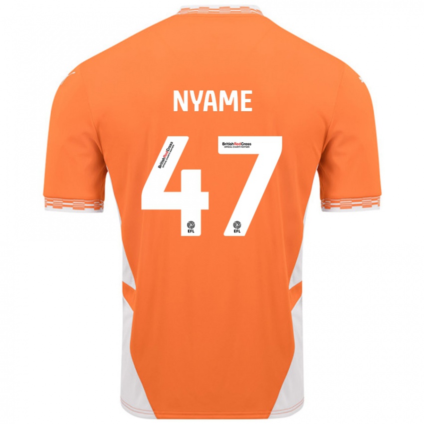 Gyermek Josh Nyame #47 Narancssárga Fehér Hazai Jersey 2024/25 Mez Póló Ing