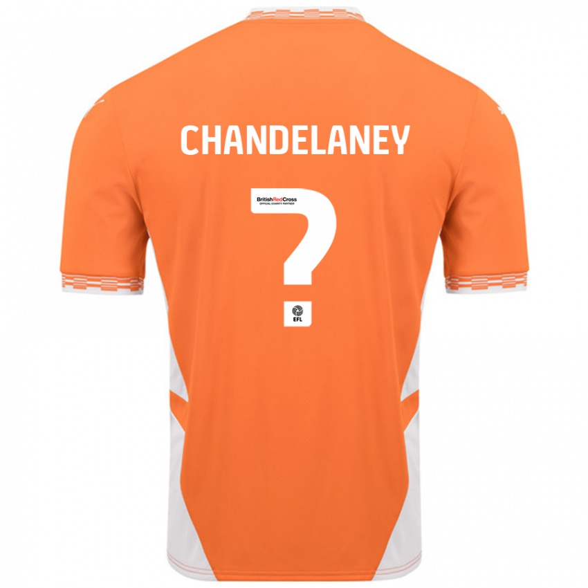 Gyermek Yulan Chandelaney #0 Narancssárga Fehér Hazai Jersey 2024/25 Mez Póló Ing