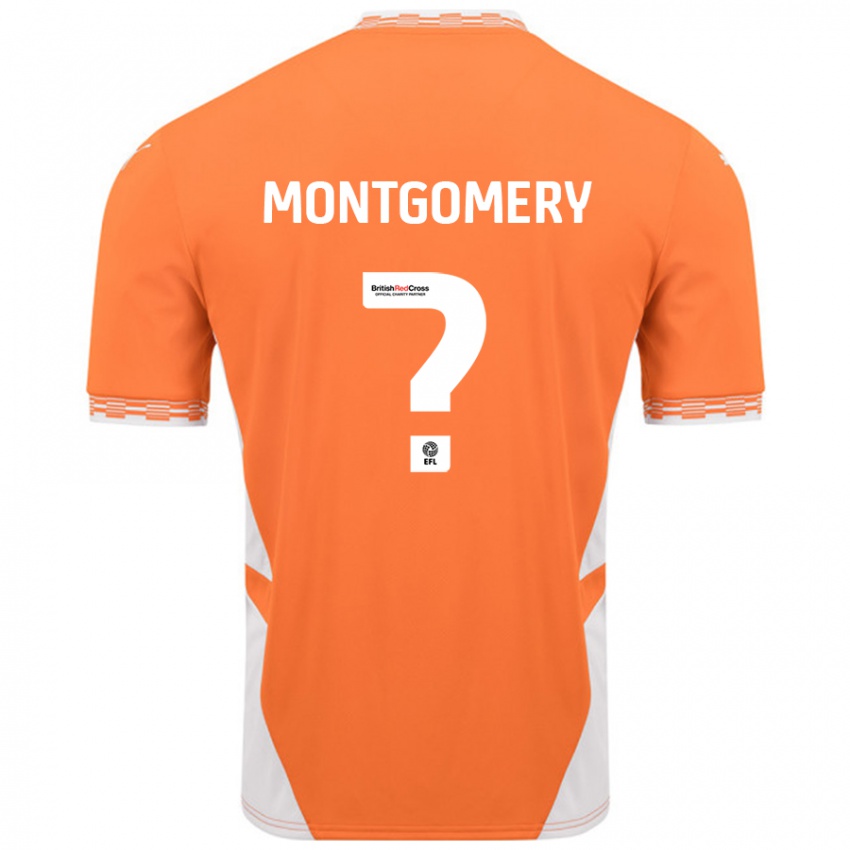 Gyermek Aleysha Montgomery #0 Narancssárga Fehér Hazai Jersey 2024/25 Mez Póló Ing