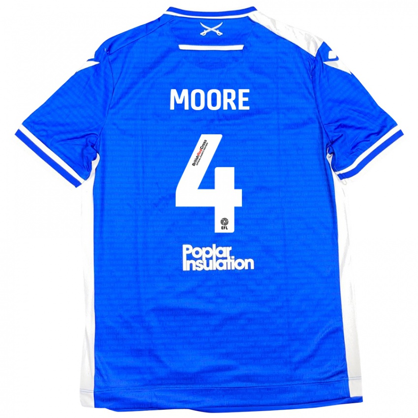 Gyermek Taylor Moore #4 Kék Fehér Hazai Jersey 2024/25 Mez Póló Ing