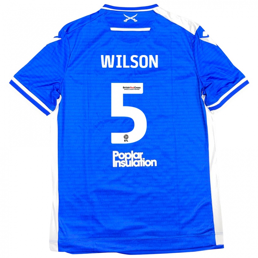 Gyermek James Wilson #5 Kék Fehér Hazai Jersey 2024/25 Mez Póló Ing