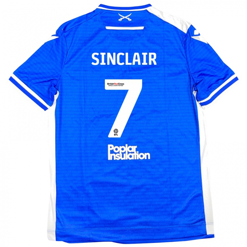 Gyermek Scott Sinclair #7 Kék Fehér Hazai Jersey 2024/25 Mez Póló Ing