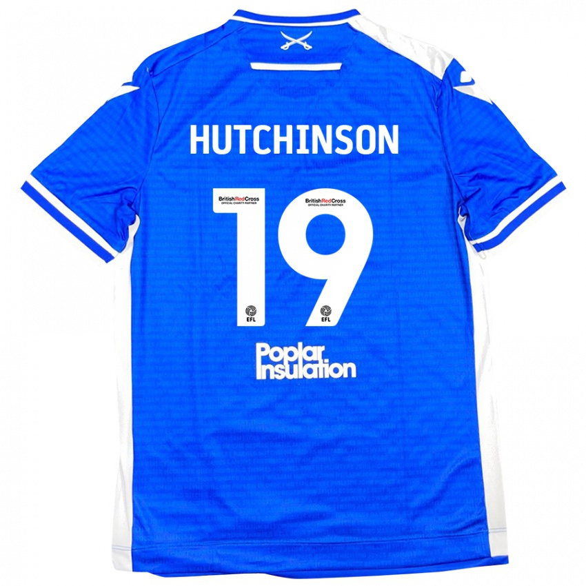 Gyermek Isaac Hutchinson #19 Kék Fehér Hazai Jersey 2024/25 Mez Póló Ing