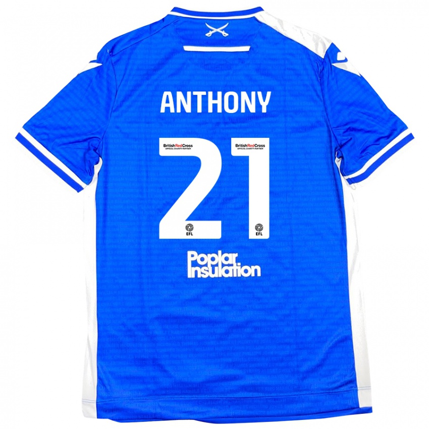 Gyermek Micah Anthony #21 Kék Fehér Hazai Jersey 2024/25 Mez Póló Ing