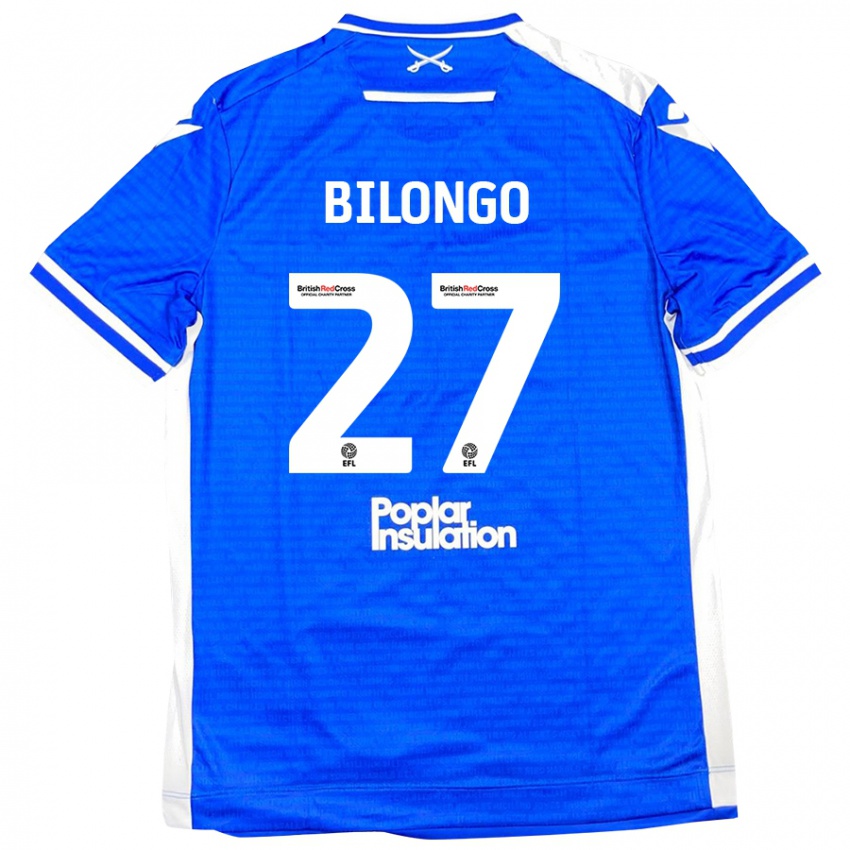 Gyermek Bryant Bilongo #27 Kék Fehér Hazai Jersey 2024/25 Mez Póló Ing