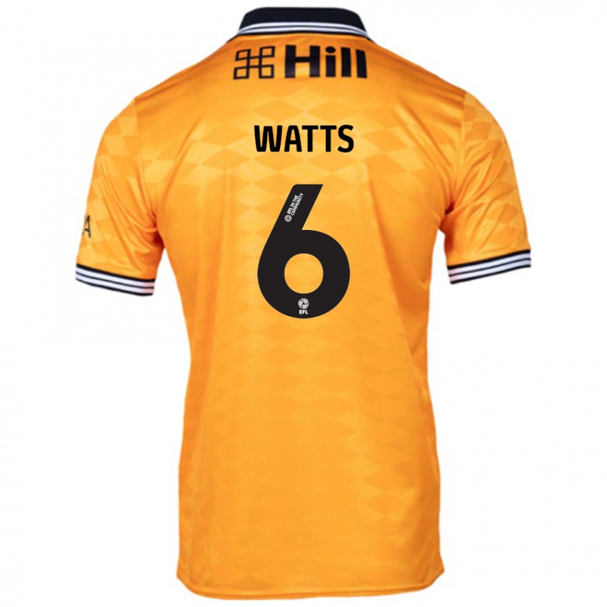 Gyermek Kell Watts #6 Narancs Hazai Jersey 2024/25 Mez Póló Ing