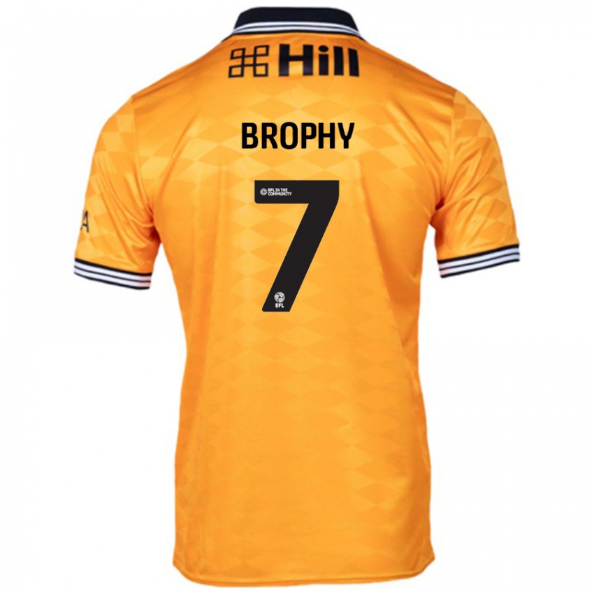 Gyermek James Brophy #7 Narancs Hazai Jersey 2024/25 Mez Póló Ing