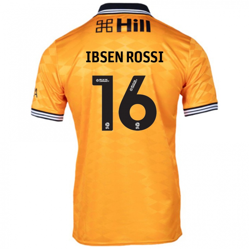 Gyermek Zeno Ibsen Rossi #16 Narancs Hazai Jersey 2024/25 Mez Póló Ing