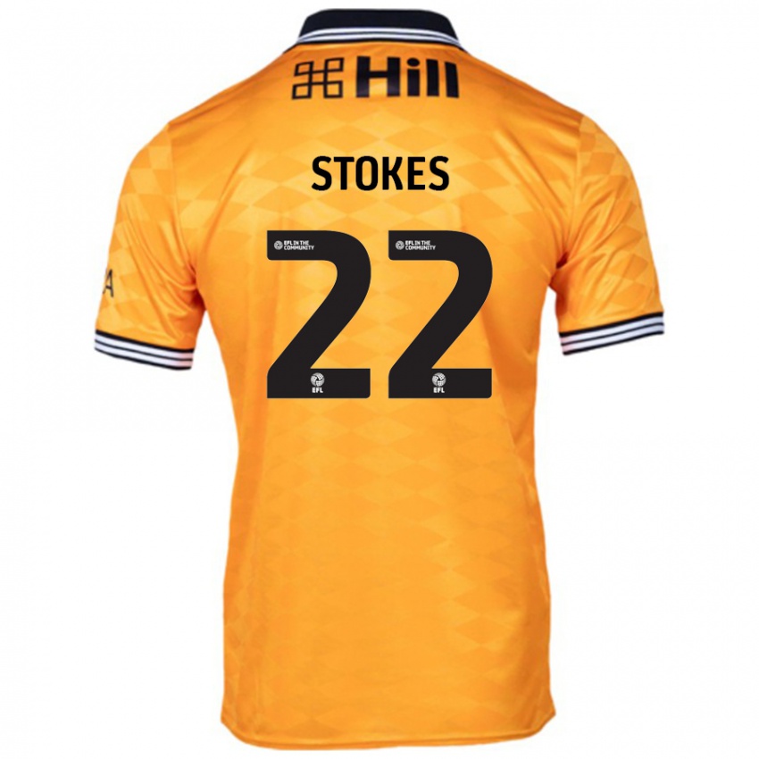 Gyermek Josh Stokes #22 Narancs Hazai Jersey 2024/25 Mez Póló Ing