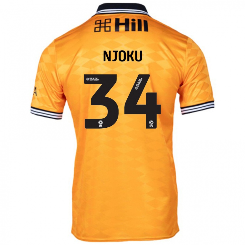 Gyermek Brandon Njoku #34 Narancs Hazai Jersey 2024/25 Mez Póló Ing