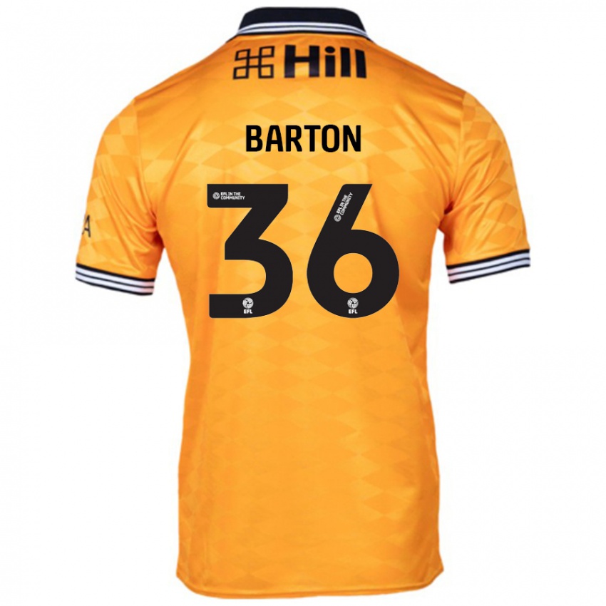 Gyermek Dan Barton #36 Narancs Hazai Jersey 2024/25 Mez Póló Ing