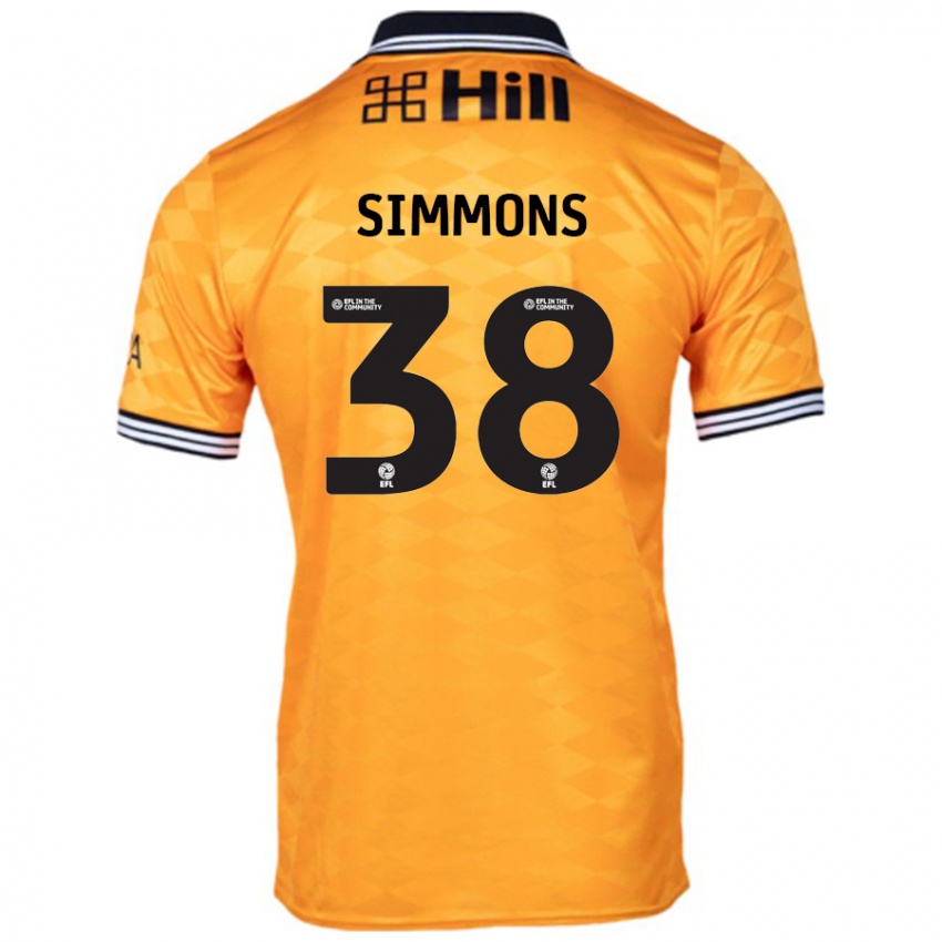 Gyermek Bella Simmons #38 Narancs Hazai Jersey 2024/25 Mez Póló Ing