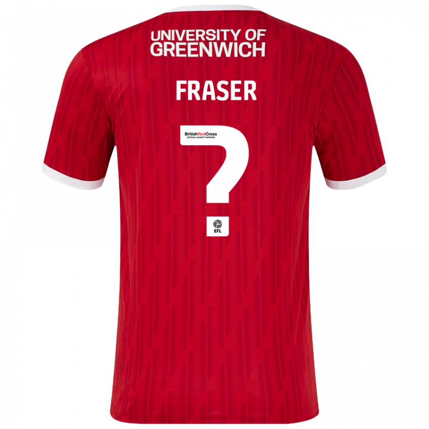 Gyermek Scott Fraser #0 Piros Fehér Hazai Jersey 2024/25 Mez Póló Ing