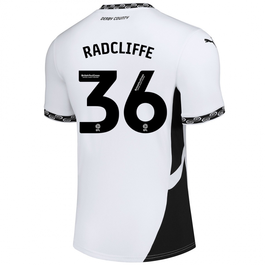 Gyermek Ben Radcliffe #36 Fehér Fekete Hazai Jersey 2024/25 Mez Póló Ing