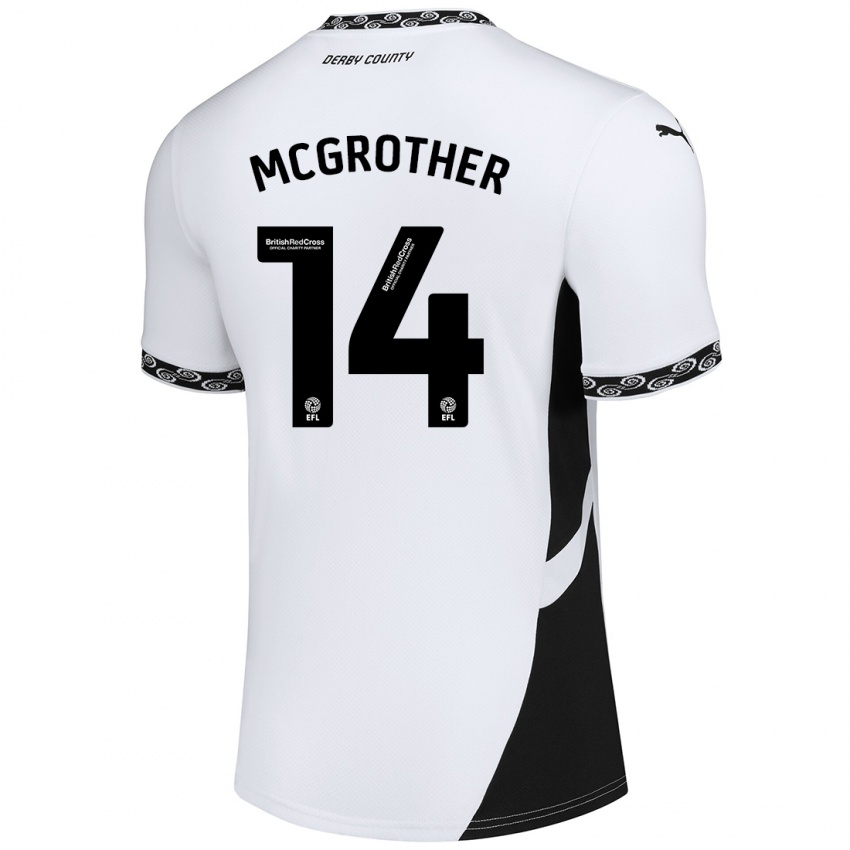 Gyermek Becky Mcgrother #14 Fehér Fekete Hazai Jersey 2024/25 Mez Póló Ing