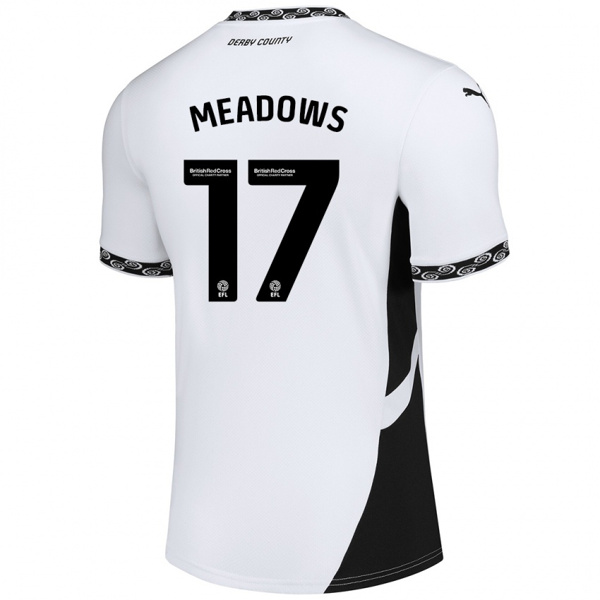 Gyermek Helena Meadows #17 Fehér Fekete Hazai Jersey 2024/25 Mez Póló Ing