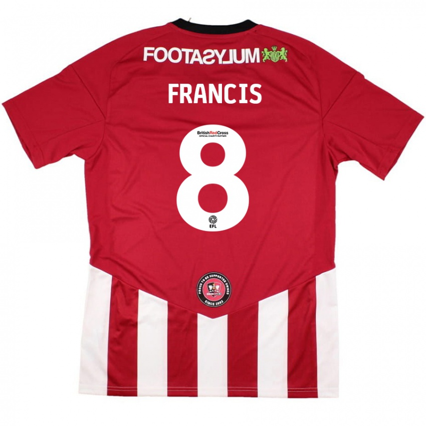 Gyermek Ed Francis #8 Piros Fehér Hazai Jersey 2024/25 Mez Póló Ing