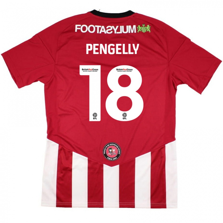 Gyermek Connie Pengelly #18 Piros Fehér Hazai Jersey 2024/25 Mez Póló Ing