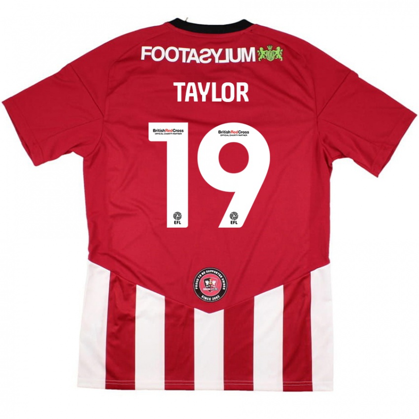 Gyermek Mollie Taylor #19 Piros Fehér Hazai Jersey 2024/25 Mez Póló Ing