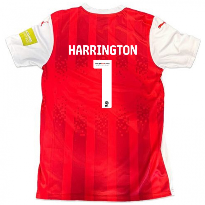 Gyermek David Harrington #1 Piros Fehér Hazai Jersey 2024/25 Mez Póló Ing