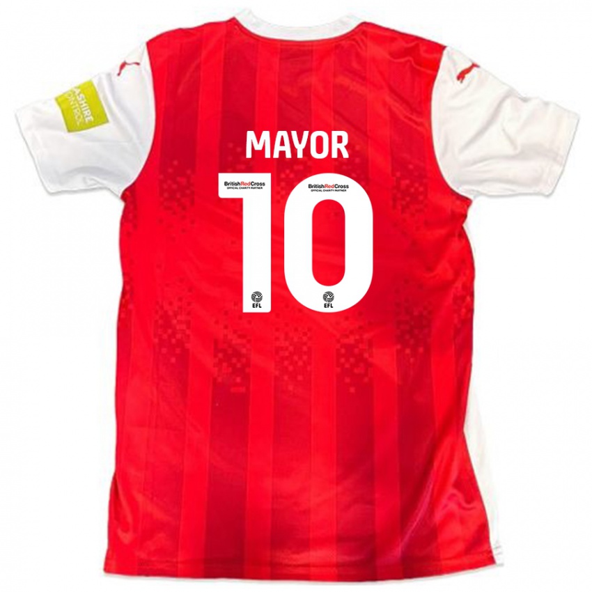 Gyermek Danny Mayor #10 Piros Fehér Hazai Jersey 2024/25 Mez Póló Ing