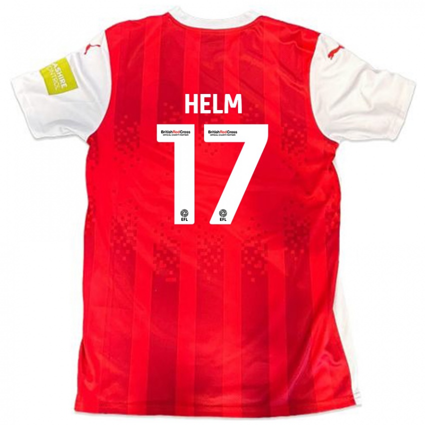 Gyermek Mark Helm #17 Piros Fehér Hazai Jersey 2024/25 Mez Póló Ing