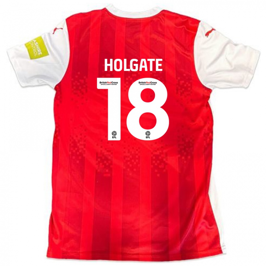 Gyermek Harrison Holgate #18 Piros Fehér Hazai Jersey 2024/25 Mez Póló Ing