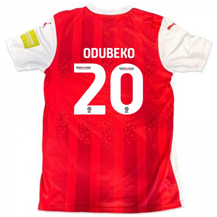 Gyermek Mipo Odubeko #20 Piros Fehér Hazai Jersey 2024/25 Mez Póló Ing