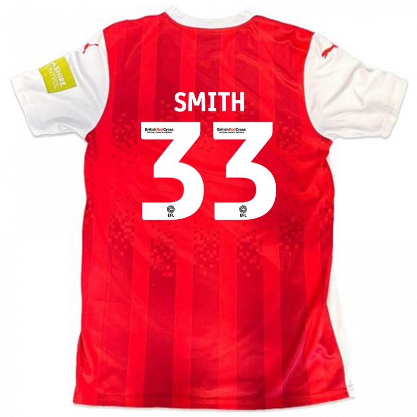 Gyermek Pele Smith #33 Piros Fehér Hazai Jersey 2024/25 Mez Póló Ing