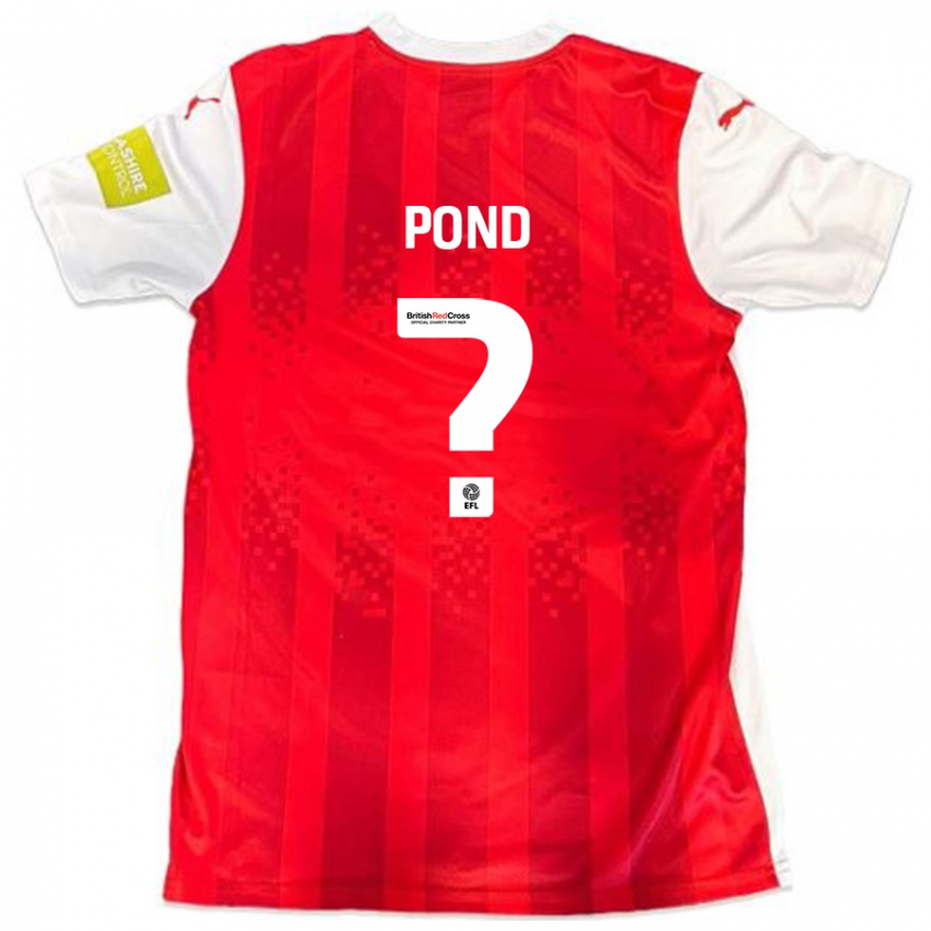 Gyermek Nathan Pond #0 Piros Fehér Hazai Jersey 2024/25 Mez Póló Ing