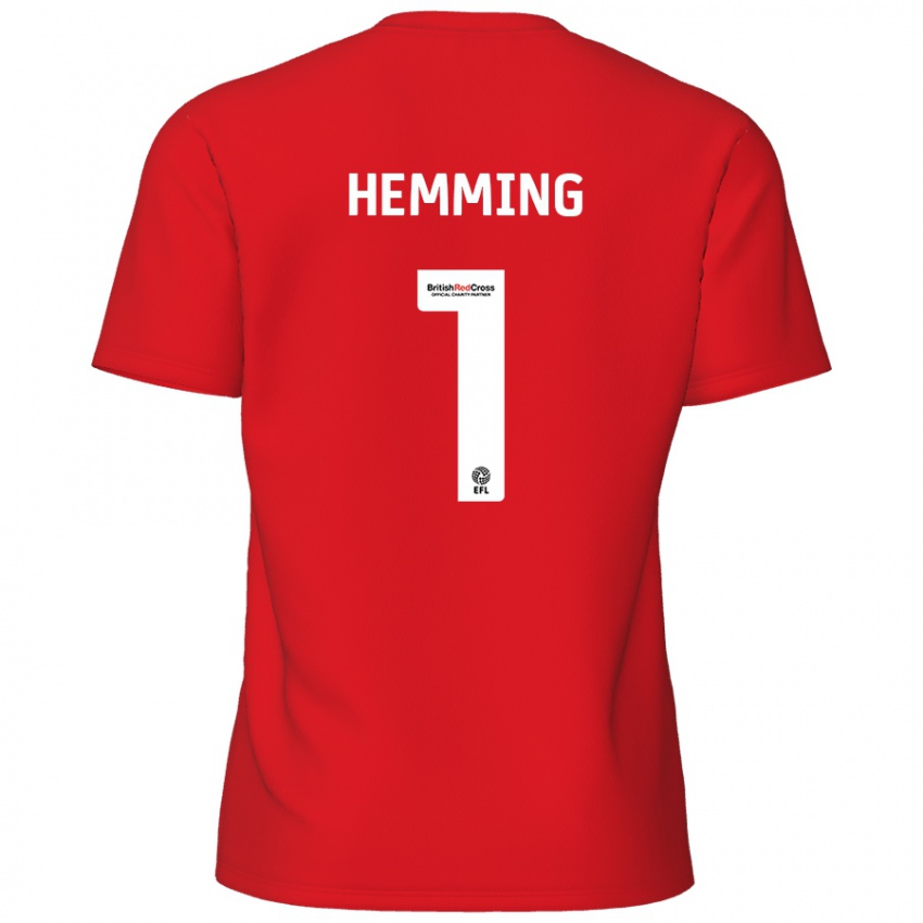 Gyermek Zach Hemming #1 Piros Hazai Jersey 2024/25 Mez Póló Ing