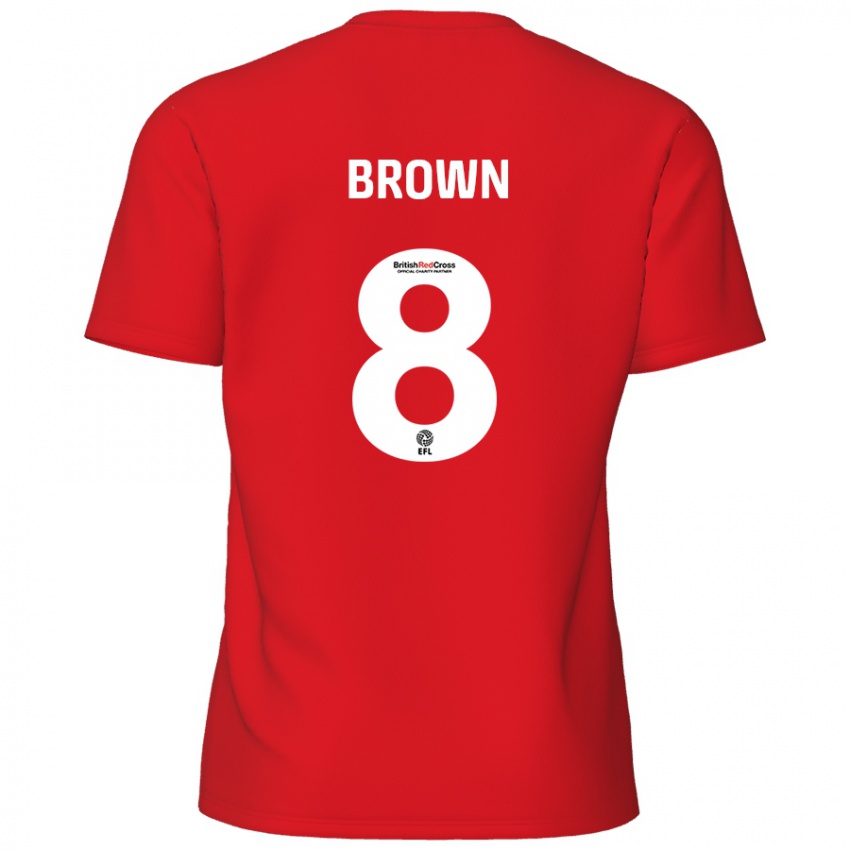 Gyermek Jordan Brown #8 Piros Hazai Jersey 2024/25 Mez Póló Ing