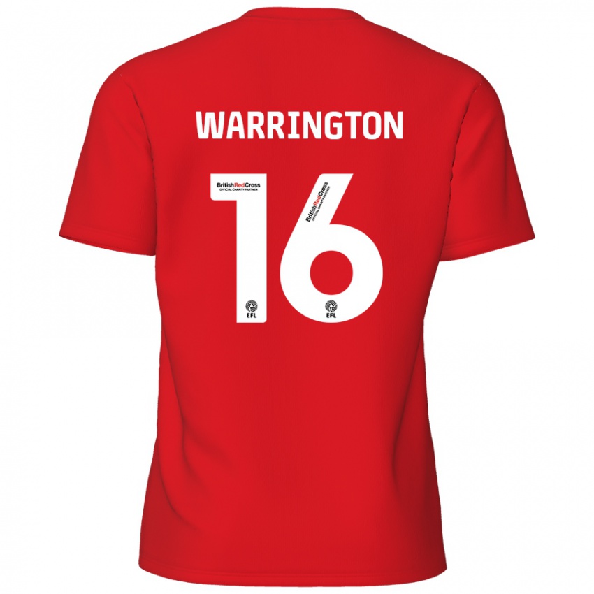 Gyermek Lewis Warrington #16 Piros Hazai Jersey 2024/25 Mez Póló Ing