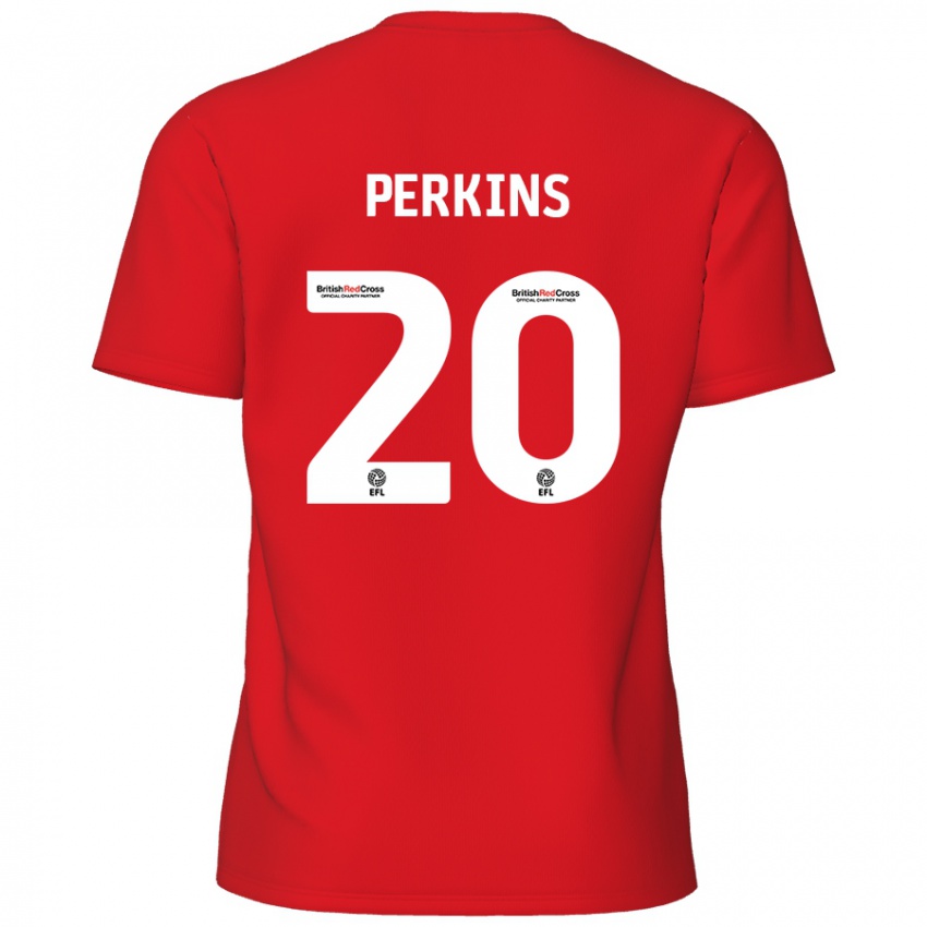 Gyermek Sonny Perkins #20 Piros Hazai Jersey 2024/25 Mez Póló Ing