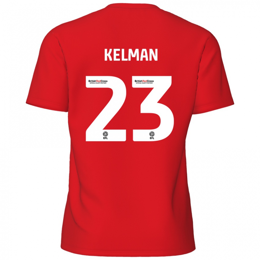 Gyermek Charlie Kelman #23 Piros Hazai Jersey 2024/25 Mez Póló Ing