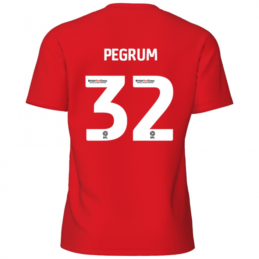 Gyermek Charlie Pegrum #32 Piros Hazai Jersey 2024/25 Mez Póló Ing