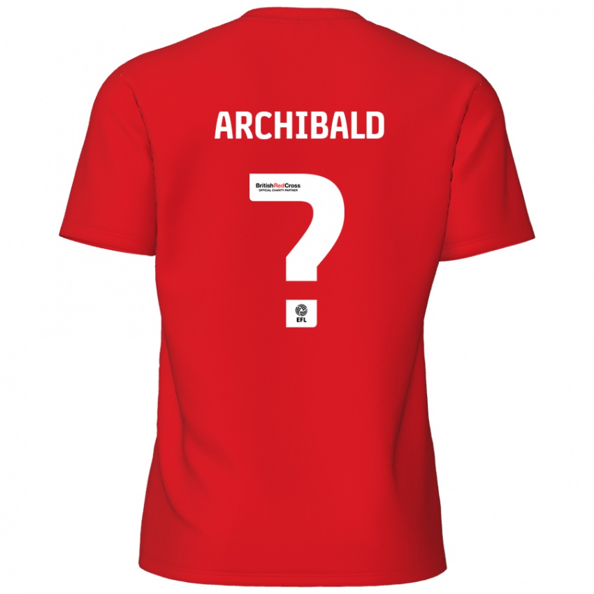 Gyermek Aaron Archibald #0 Piros Hazai Jersey 2024/25 Mez Póló Ing