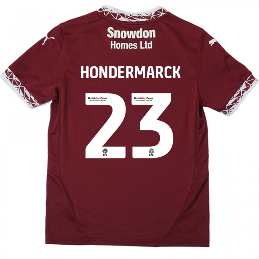 Gyermek William Hondermarck #23 Burgundia Hazai Jersey 2024/25 Mez Póló Ing