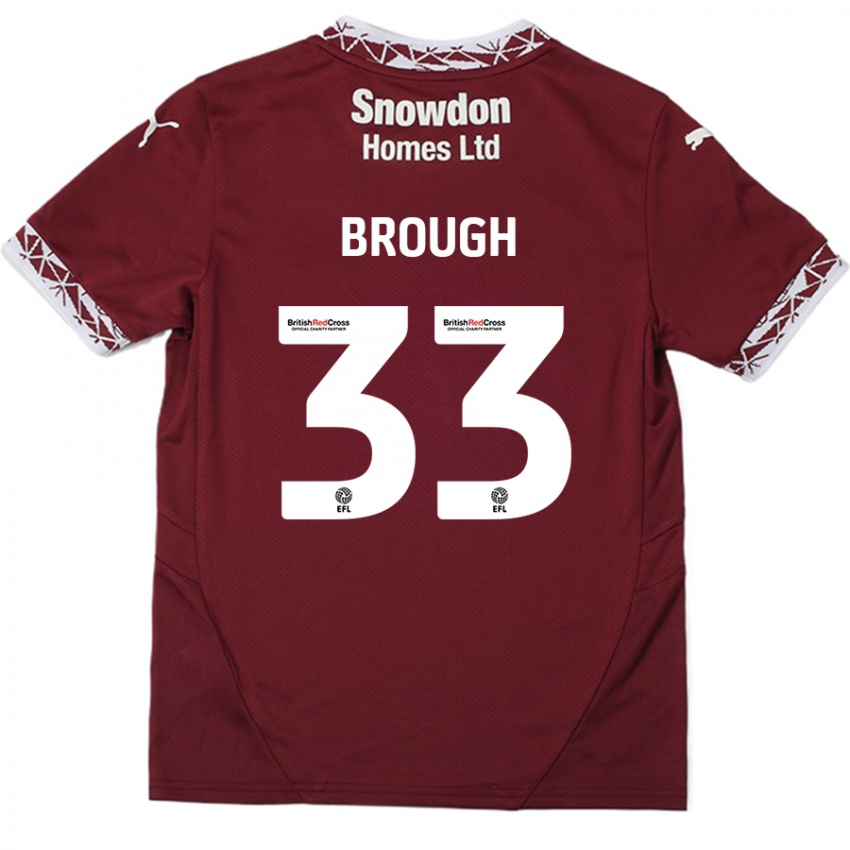 Gyermek Patrick Brough #33 Burgundia Hazai Jersey 2024/25 Mez Póló Ing