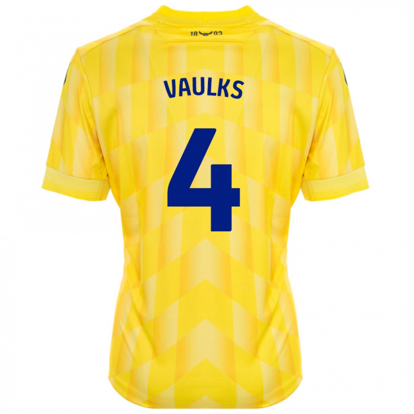 Gyermek Will Vaulks #4 Sárga Hazai Jersey 2024/25 Mez Póló Ing