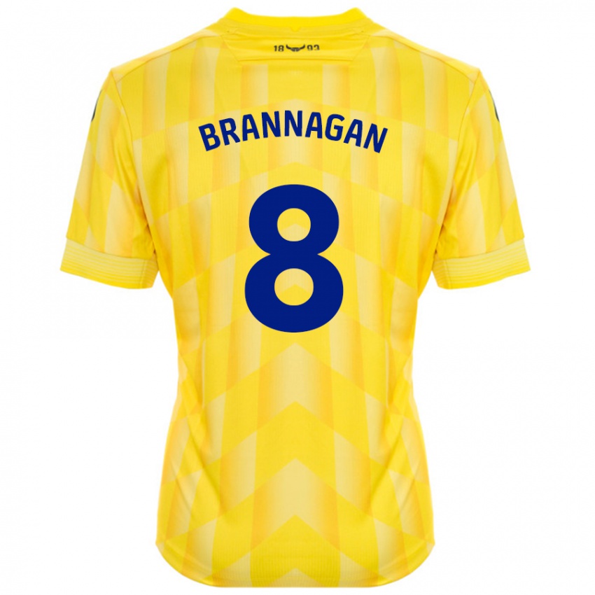 Gyermek Cameron Brannagan #8 Sárga Hazai Jersey 2024/25 Mez Póló Ing