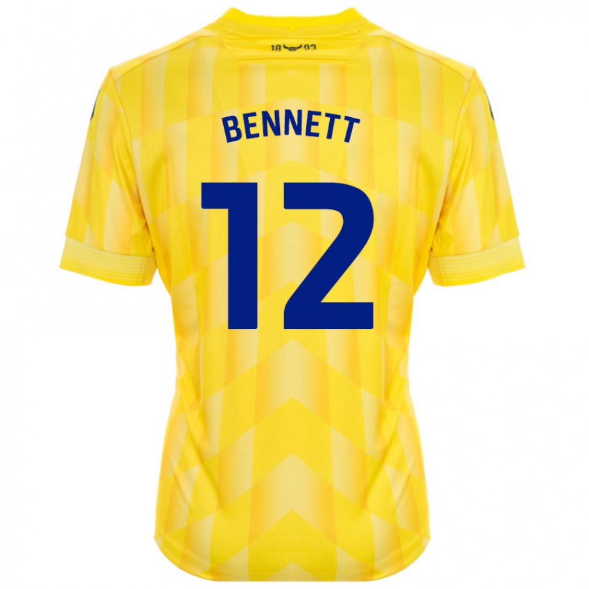 Gyermek Joe Bennett #12 Sárga Hazai Jersey 2024/25 Mez Póló Ing