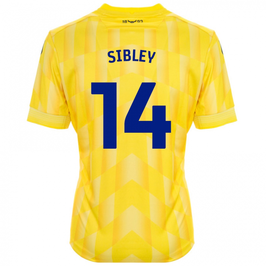 Gyermek Louie Sibley #14 Sárga Hazai Jersey 2024/25 Mez Póló Ing