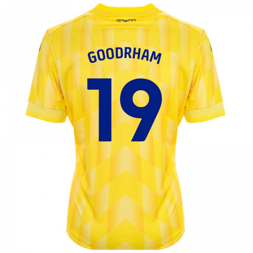 Gyermek Tyler Goodrham #19 Sárga Hazai Jersey 2024/25 Mez Póló Ing