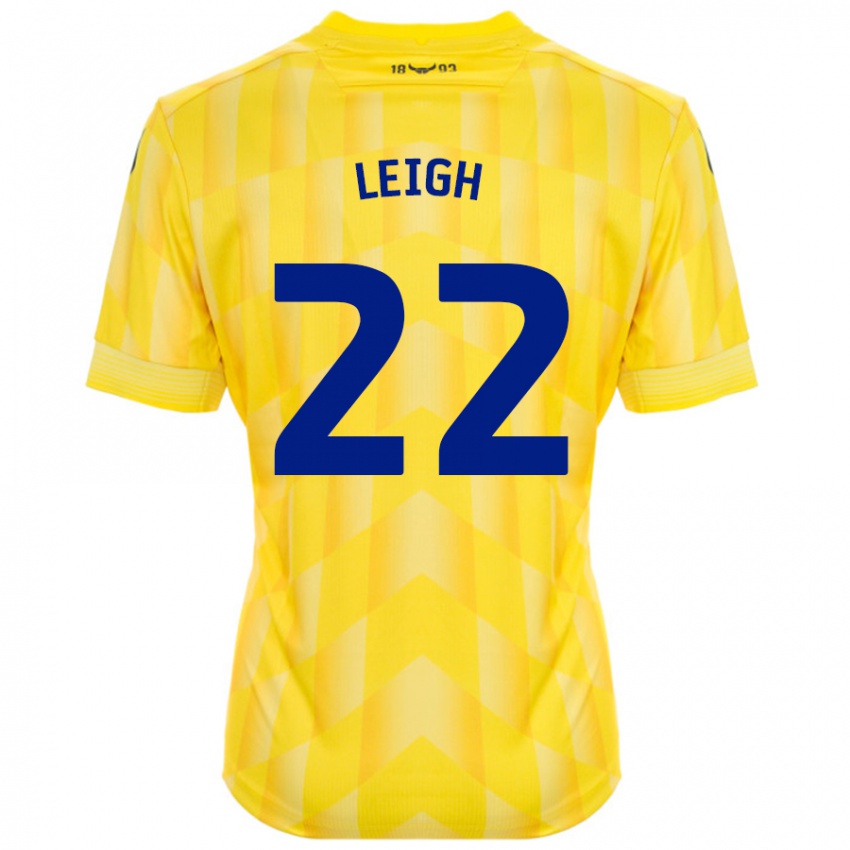 Gyermek Greg Leigh #22 Sárga Hazai Jersey 2024/25 Mez Póló Ing