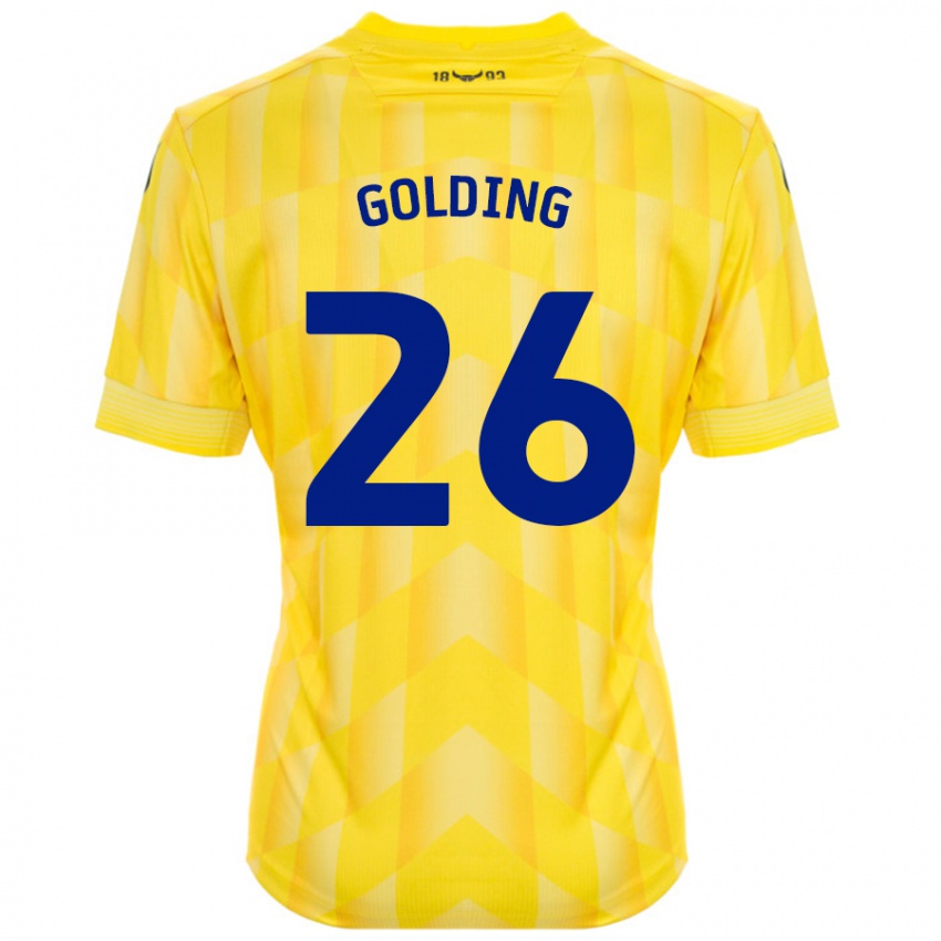 Gyermek James Golding #26 Sárga Hazai Jersey 2024/25 Mez Póló Ing