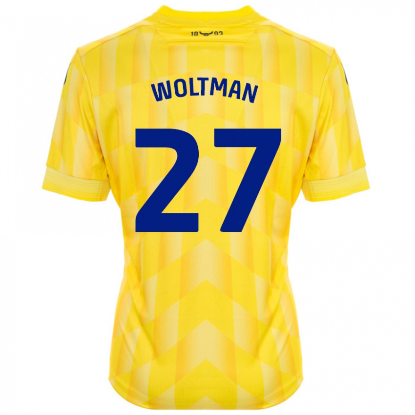 Gyermek Max Woltman #27 Sárga Hazai Jersey 2024/25 Mez Póló Ing