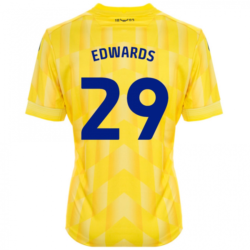 Gyermek Kyle Edwards #29 Sárga Hazai Jersey 2024/25 Mez Póló Ing