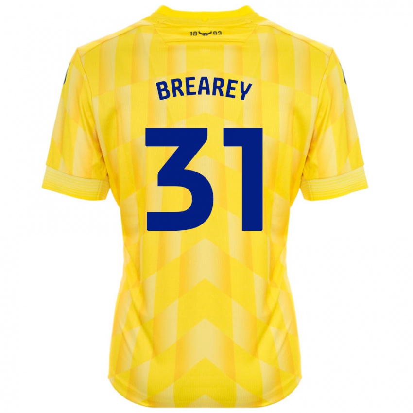 Gyermek Eddie Brearey #31 Sárga Hazai Jersey 2024/25 Mez Póló Ing